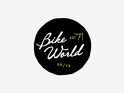 Bike World Logo 2 hand drawn script