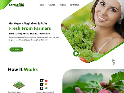 Landing Page UI  - Farmzilla | Start-up