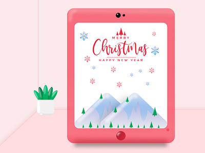 3D Christmas Snowfall Illustration in Figma