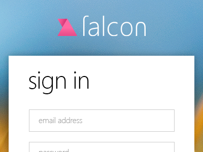 Falcon sign in