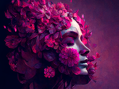 Magenta 5 ai art color concept design digital flowers gradient illustration light midjourney minimal painting photoshop portrait simple