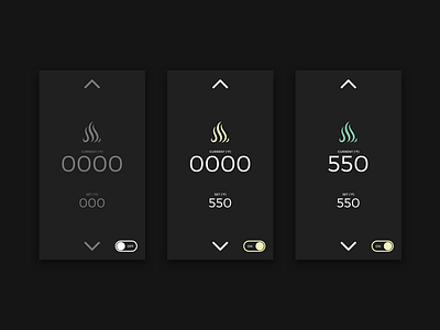 BP Errl Temperature Control app clean control dark design interface minimal mobile product setting temperature ui