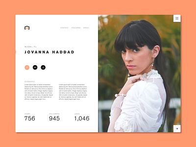 User Profile Concept color design fashion photography profile ui userprofile ux web