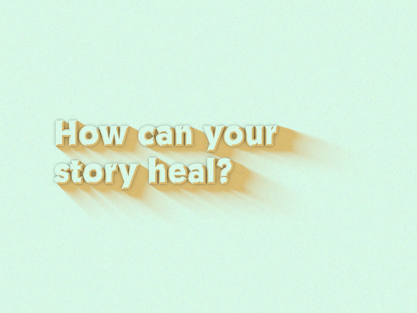 How can your story heal? 3d branding c4d clean color cool design gradient light logo minimal scale shadow simple sketch texture typography ui ux vector