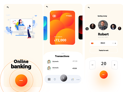 Banking App Design 3d animation branding graphic design logo motion graphics ui