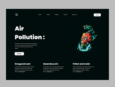 Air pollution UI concept 3d animation branding design graphic design illustration logo motion graphics ui vector