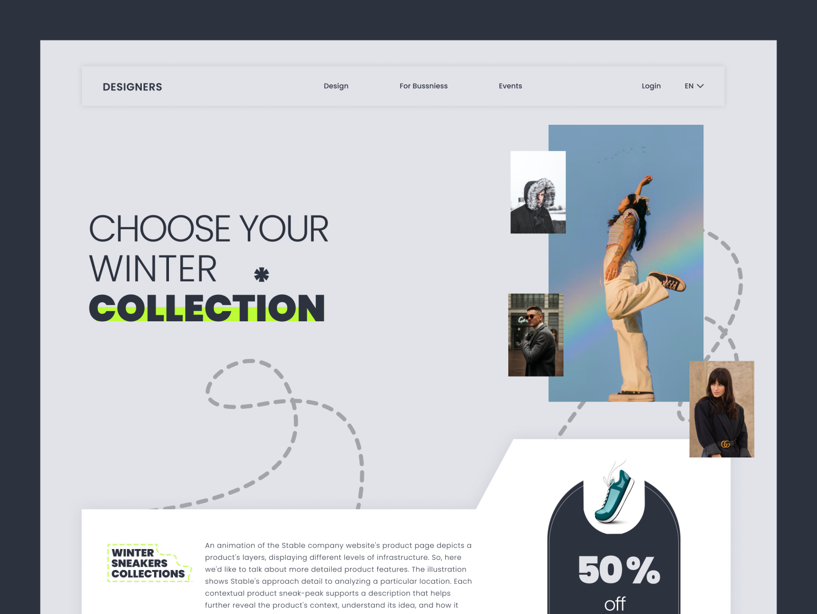 Winter collection - Landing Page by Faraz Ahmed on Dribbble