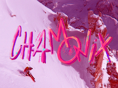 Chamonix - Lettering chamonix chamonix mont blanc color palette freeride freeski graphic design illustration lettering letters mountain mountaineering movie title skiing type