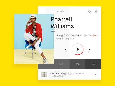 Music Player Concept design happy music pharrell player ui ux yellow