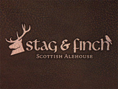 Stag & Finch Wordmark alehouse finch logo pub restaurant stag wordmark