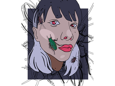 Disgusting ai cockroach digital art disgusting drawig figure girl girl illustration illustration vector vectorillustration