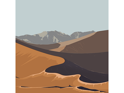 Dune ai desert drawig dune illustration ui vector vectorillustration