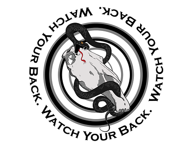 Watch Your Back ai black and white black and white illustration circle design digital art drawing illustration logo mythology philosophi skull skull and snake vector vector illustrator watch your back