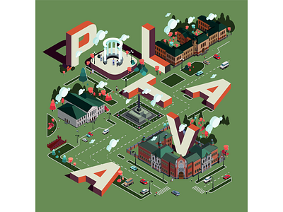 Poltava architecture branding design isometric isometric city isometric design isometric illustration landscape vector vector illustration город город в изометрии город иллюстрация пейзаж полтава