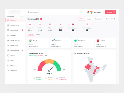 Review & Feedback collection clean dashboard