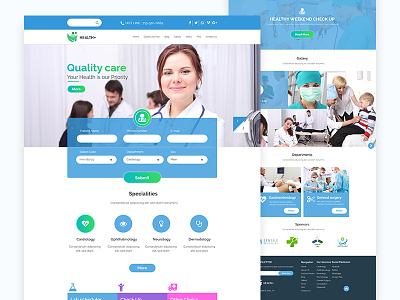 Health+ PSD Templates agency app landing page health hospital landing page medical psd templates theme ui webdesign