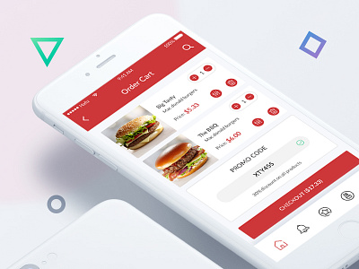 Order Cart UI Design cart checkout food order promo code restaurants ui