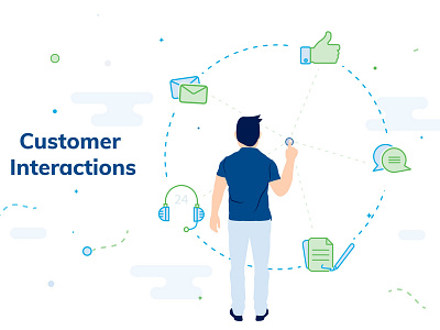 Customer Interactions customer flat flat design icon illustration interactions marketing ux design vector