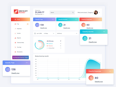 Expenses Mileage Tracker Dashboard Design