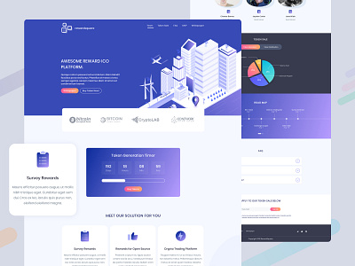 Cryptocurrency & ICO Landing Page UI blockchain cryptocurrency ico reward token ui design ux design