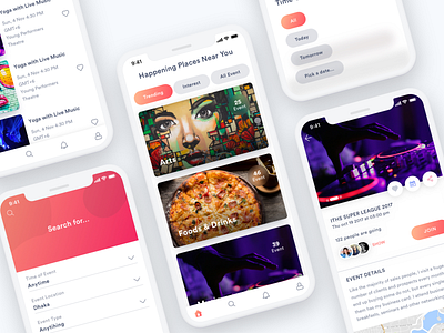 Events App UI/UX design! booking discover events events app product design schedule ui design ux design