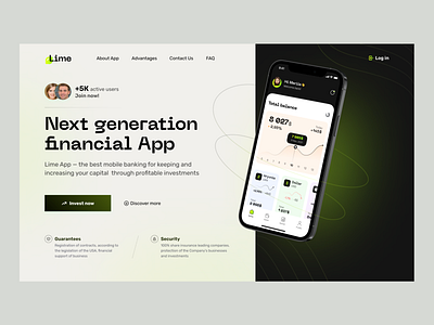 Landing page for Mobile App app branding crypto design finance landing page product ui ux vector wallet