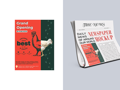 News Paper Advertisement for Chicken Shop advertisement branding graphic design news
