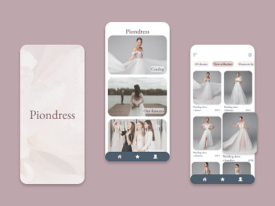 Online wedding store app design figma invisionstudio mobile prototype ui ux