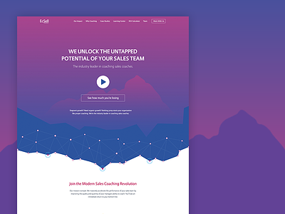 Ecsell Home Page data-point futuristic landingpage minimalistic particles ui-ux