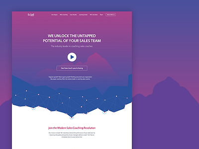 Ecsell Home Page data point futuristic landingpage minimalistic particles ui ux