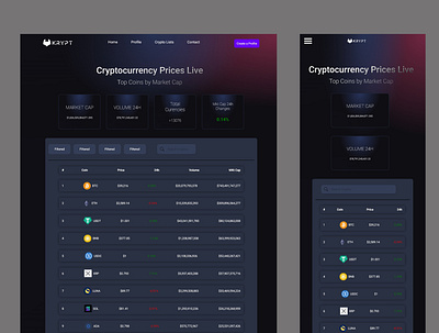 CryptoVerse - Cryptocurrency Prices Live app crypto darltheme graphic design mobile site ui