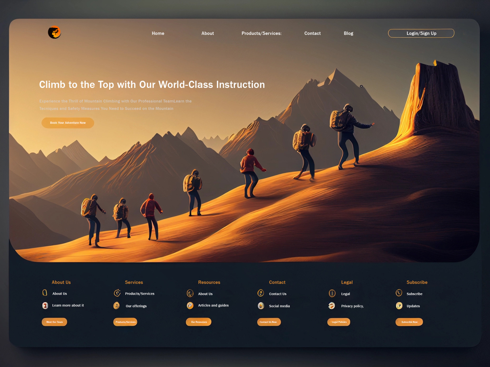 Modern Mountain Climbing site Design by saeed on Dribbble