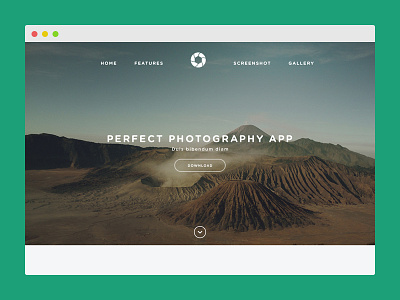 Platy Photography App app clean flat landing page photography app psd