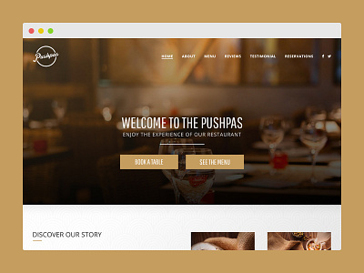 Pushpas clean flat psd restaurant web design