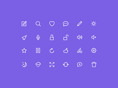 White Outlines Icons