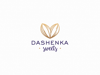 Dashenka chocolate cocoa food gold grains handmade heart logo logotype premium