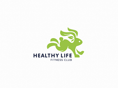 Healthy rabbit (logo for sale) fitness health logo logotype minimalism nature rabbit sport tree vegan