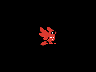 Red cardinal bird character for sale freedom illustration logo logotype mascot minimalism modern red cardinal singing wing
