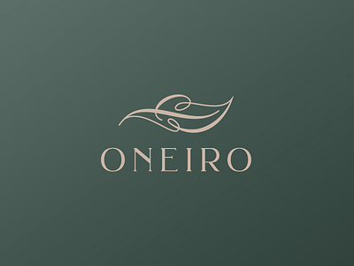 Oneiro airy calligraphy elegant feather femininity flourish illustration leaf light logo logotype minimalism nature tenderness