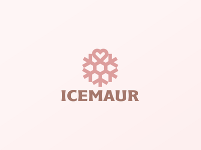 Icemaur air conditioning branding cold crystal food heart ice cream logo logotype love minimalism nature snowflake winter