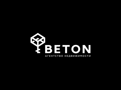 Beton branding building concrete construction cube key logo logotype minimalism real estate