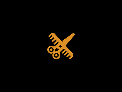 plane barbershop beauty branding comb haircut hairdresser logo logotype minimalism plane rocket scissor speed vector