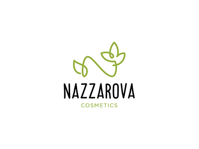 Nazzarova beauty care cosmetics eco flower leaf logo logotype monogram monoline nature woman