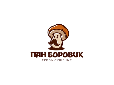 Pan Borovik boletus conservation eco food forest logo logotype mushroom nature reserves