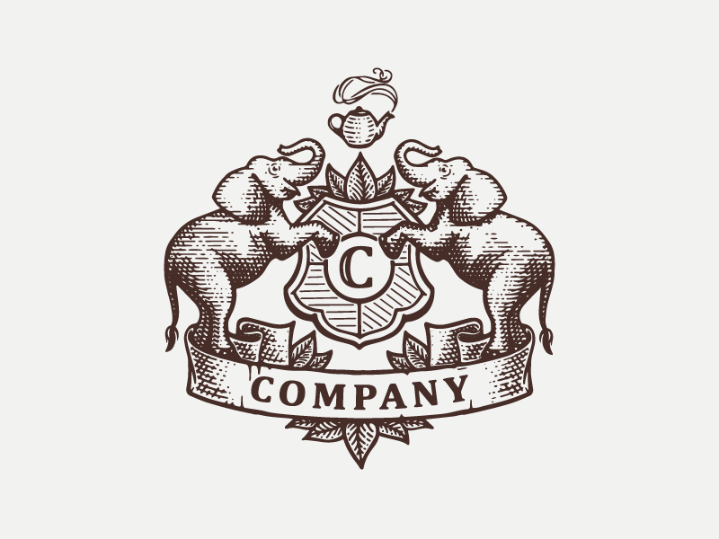 Coat of arms with elephants by Darina Darvin on Dribbble