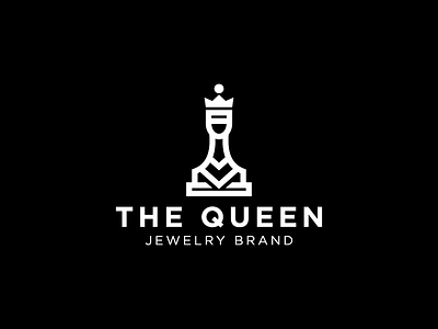 The Queen chess crown diamonds gold jewelry logo logotype minimalism queen shop woman