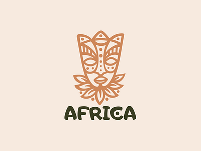 Africa africa coffee craft eco ethnic hand leaf logo logotype mask painting patterns tea