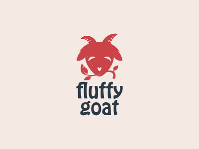 Fluffy goat agriculture character clothing cute eco farm goat horns illustration knitting leaf logo logotype nature yarn