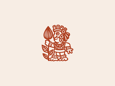 Cocoa man character chocolate cocoa coffee ethnicity feathers leaves logo logotype man warrior