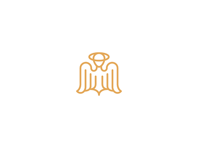 Elegant angel angel bell church god halo icon logo logotype minimalism monoline religion saint wings